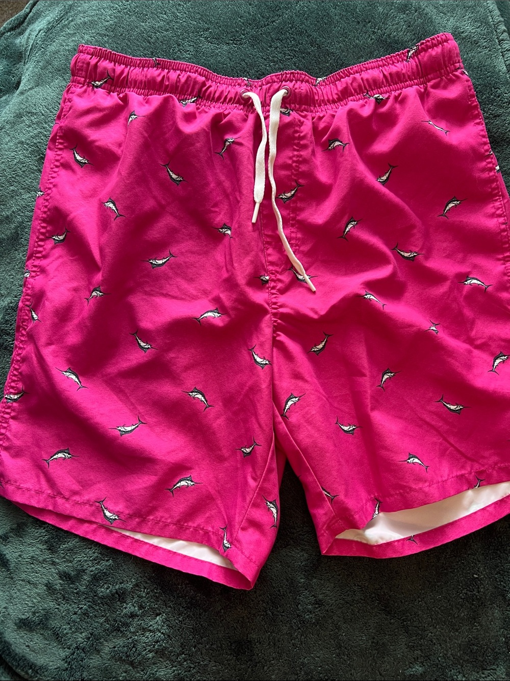 Old Navy Hot Pink Marlin-Print Swim Trunks
